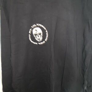 Black Long Sleeve Tee with Skull Design